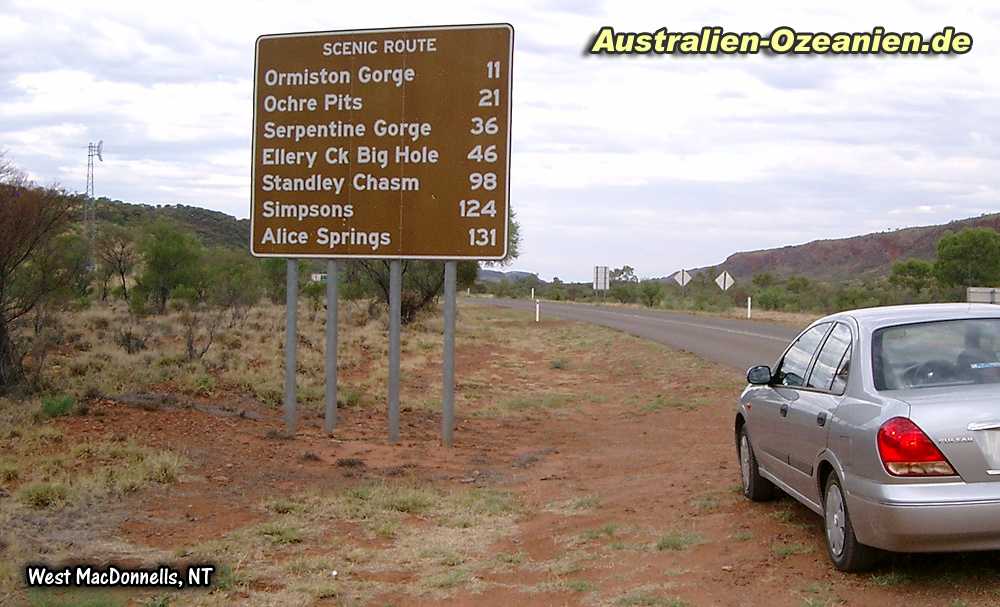 Straße westlich von Alice Springs