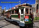historische Straßenbahn in der Innenstadt von Christchurch