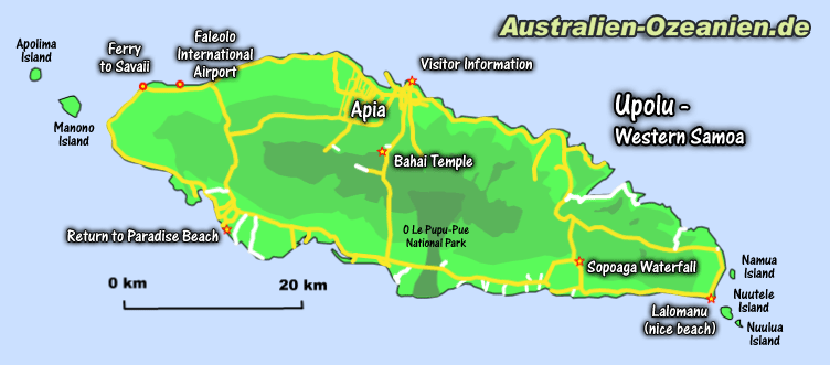 Karte von Upolu