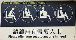 Schild "Wer darf sitzen?"